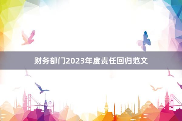 财务部门2023年度责任回归范文